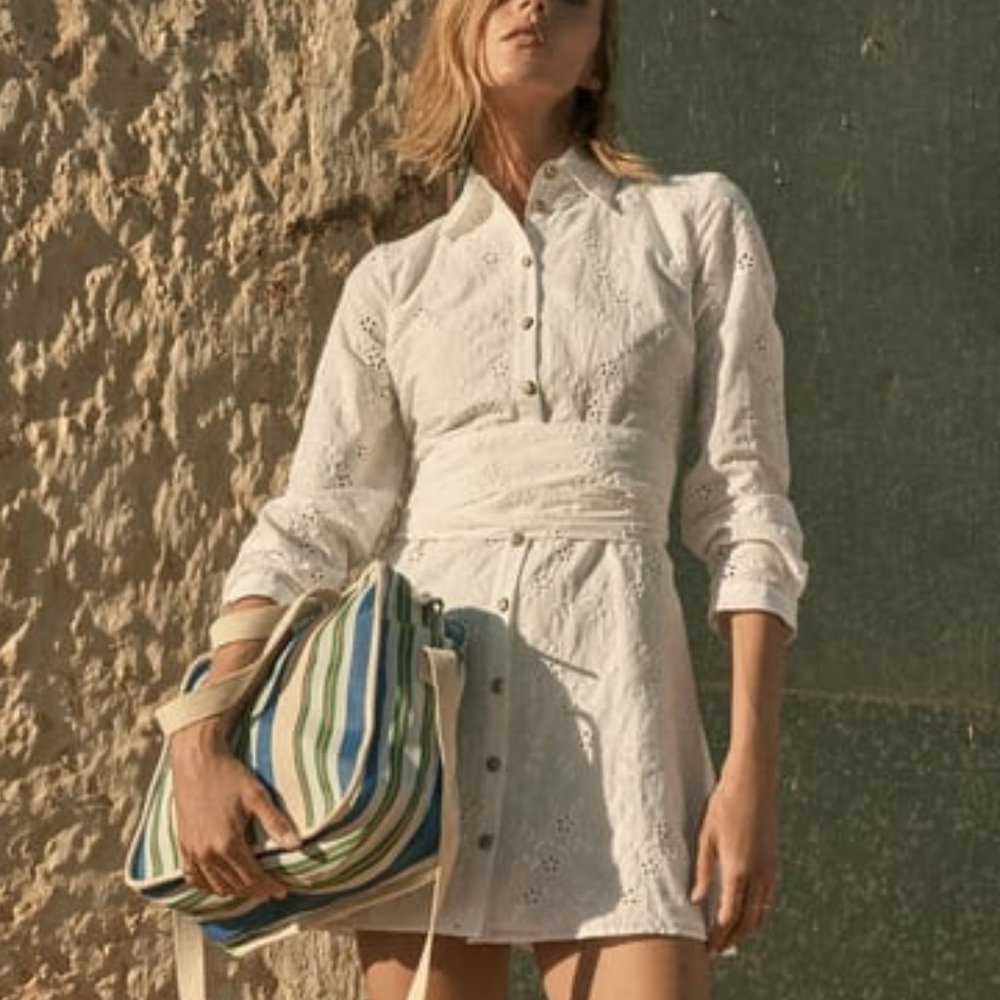 Zara | Openwork Embroidered Mini Dress Size M